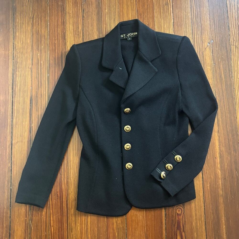 St. John Navy Blue Knit Blazer